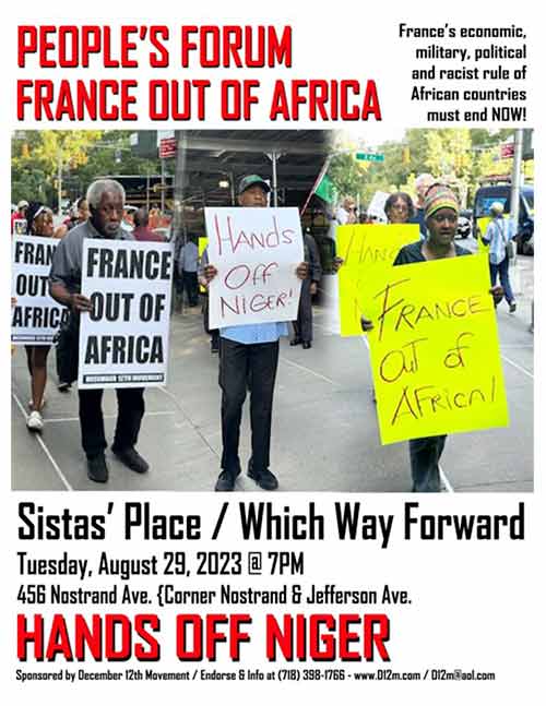 Forum- France Out of Africa and Hands Off Niger